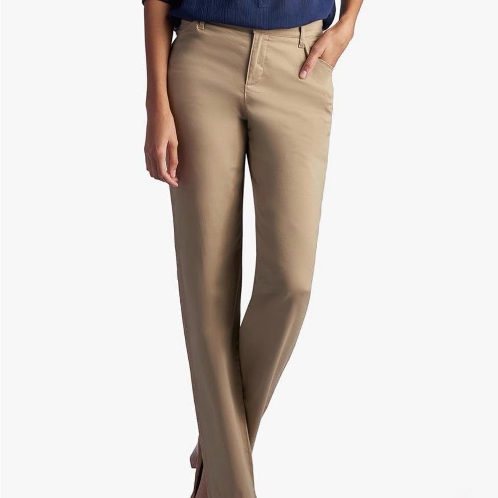 Lee Women's Relaxed Fit All Day Straight Leg Pant Flax 6